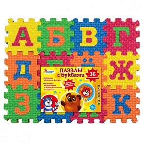 Мягкие пазлы - Союзмультфильм с буквами, 36 элементов (Играем вместе, D18587ABC-CRTsim)